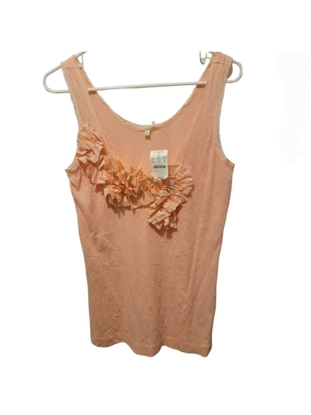J. Crew  Ruffle Front Distressed Tank Top